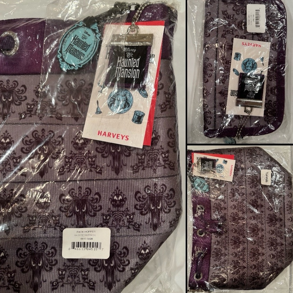Harveys Seatbelt Disney Haunted Mansion wallpaper park hopper and wallet / NEW